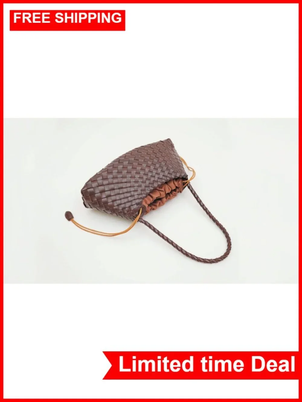 Woven Hobo Bag Shoulder Purse Tote Vegan Leather Handcrafted